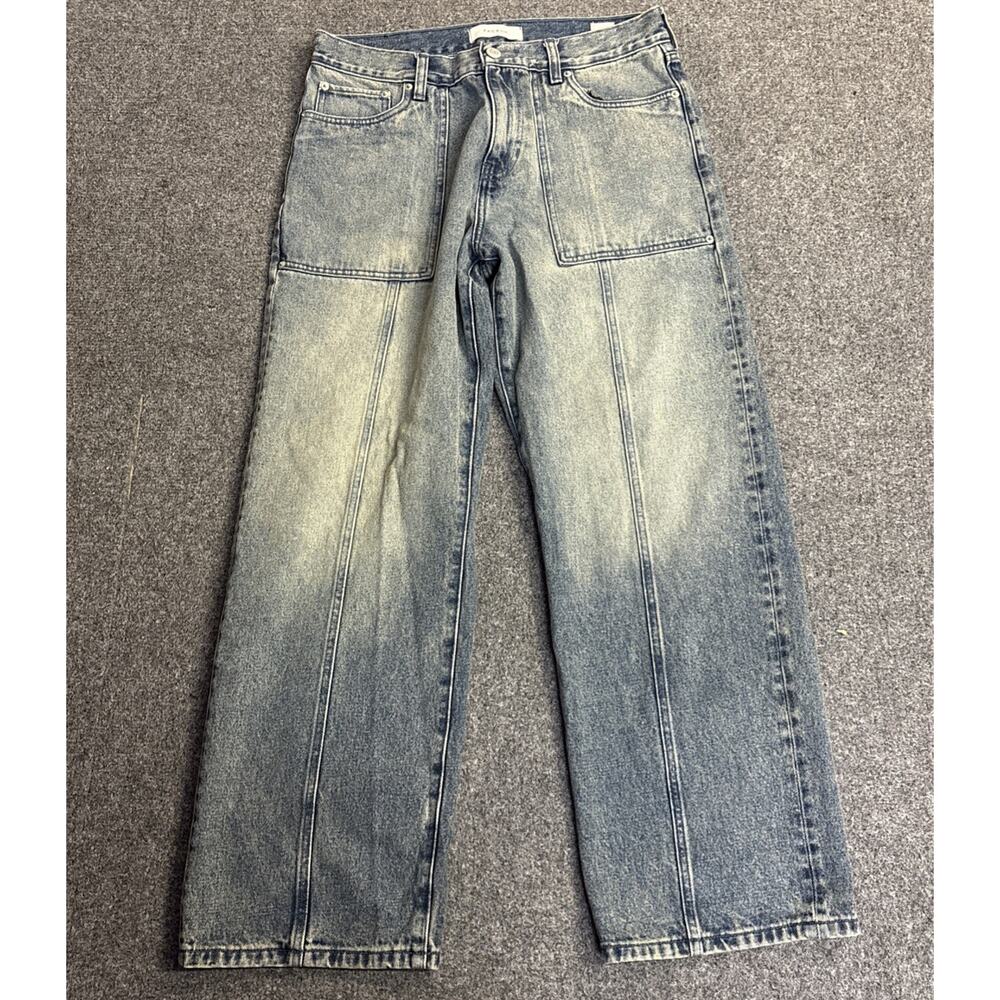 PacSun Mens 32x30 Baggy Denim Jeans Front Patch Pockets